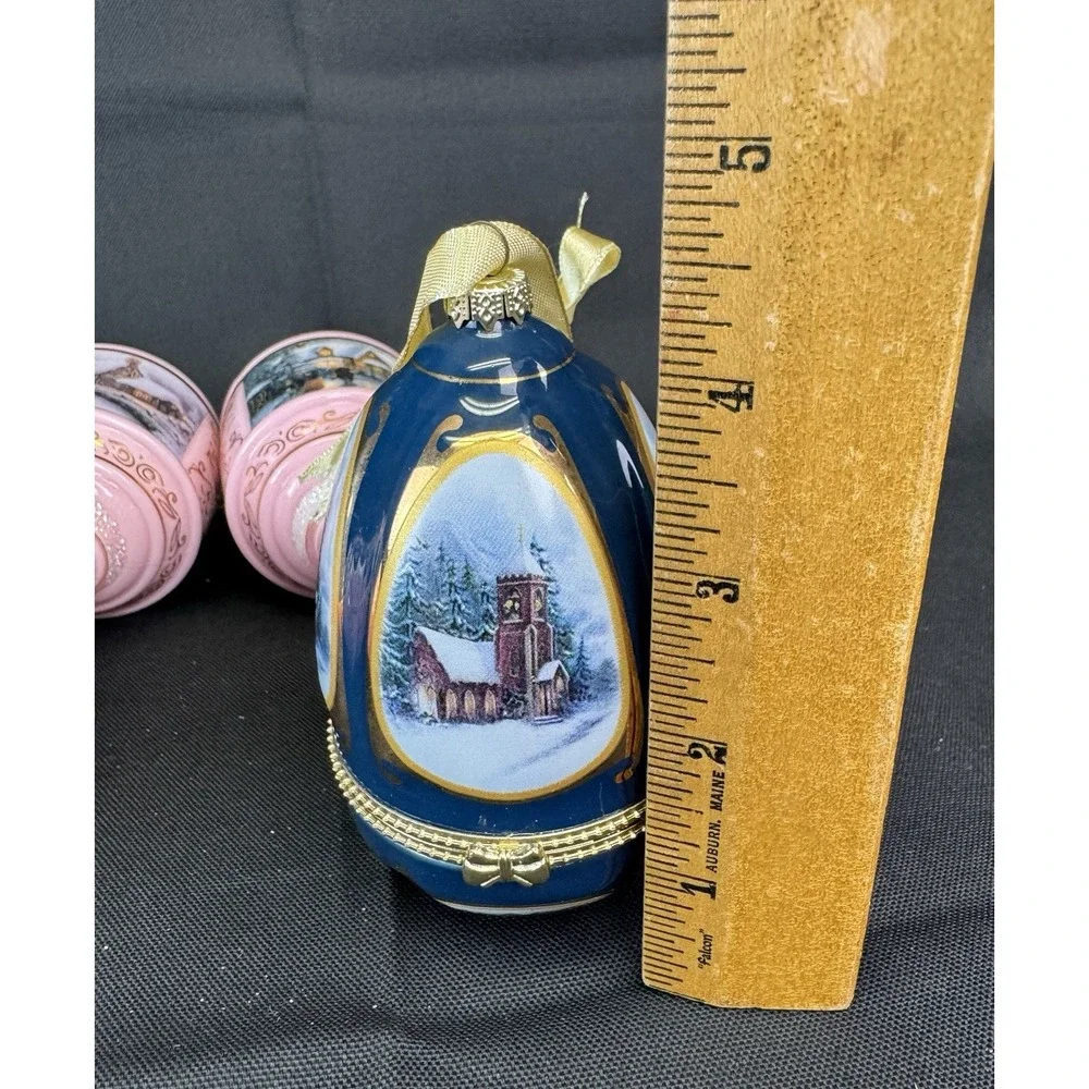 Thomas Kinkade Christmas Heirloom Glass Ornaments - Collection of 11 New W/ Tags
